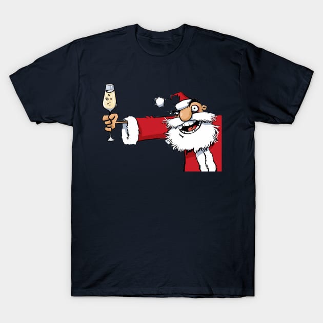 santa drunk T-Shirt by Mihajr